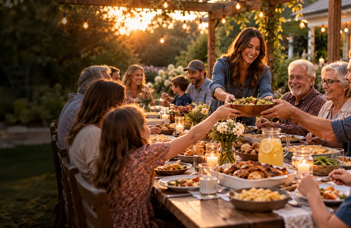 Illustrative gathering scene: Parties & Celebrations